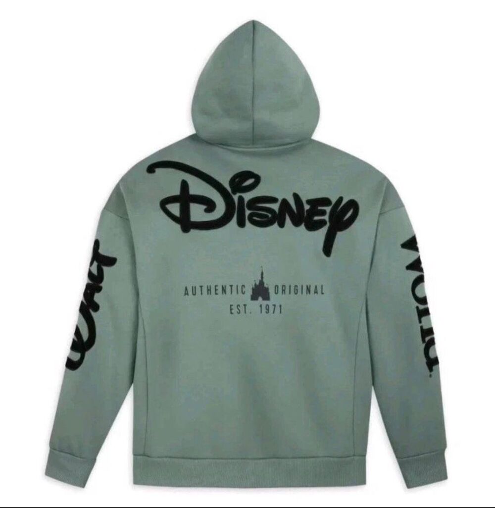 DISNEY Parks Sage Green Oversize Fit Adult Zip Hoodie-L